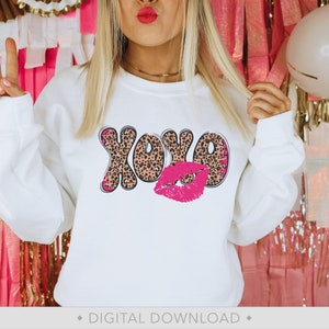 XOXO Png, sublimatie ontwerp, Valentijnsdag shirt, Png Valentine, Vday Png, Leopard Print Png, XOXO Leopard Png - PT1472