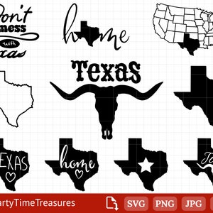 Texas Svg Bundle, Texas Outline Svg, Texas Home Svg, Texas State Svg, Clipart, Png, Dxf  - PT1284