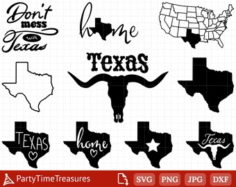 Texas Svg Bundle, Texas Outline Svg, Texas Home Svg, Texas State Svg, Clipart, Png, Dxf  - PT1284