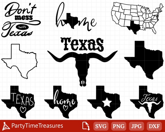 Texas Svg Bundle, Texas Outline Svg, Texas Home Svg, Texas State Svg, Clipart, Png, Dxf  - PT1284