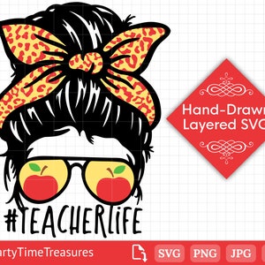 Teacher SVG, Teacher Life Svg, Back to School Teacher Appreciation Clipart, Png, Dxf, Pdf - PT1361