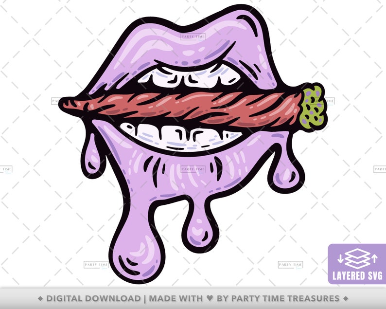 Sexy Lips Marijuana Cannabis Blunt SVG, Stoner Girl Rolling Tray Woman ...