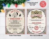Letter from Santa Template and Nice List Certificate, Personalized Santa Letter, Editable Santa Letter for Christmas - PT1553