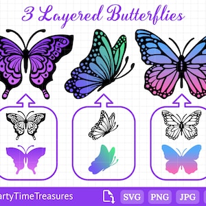 Butterfly SVG, Butterfly Clipart, Butterfly Stencil - PT1217