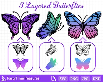 Butterfly SVG, Butterfly Clipart, Butterfly Stencil - PT1217