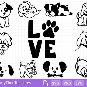 Puppy Svg, Hond Svg, Puppies Svg, Hond Clipart, Hondenliefhebber Svg, Schattige Puppy Svg, Png, Dxf, Pdf - PT1269