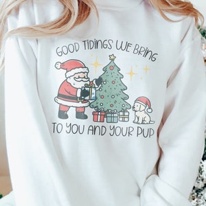 Funny Christmas Dog Shirt Design PNG, Cute Pet Ornament Clipart, Christmas Puppy Png, Holiday Dog Mom Sublimation Design, Santa Claus Png