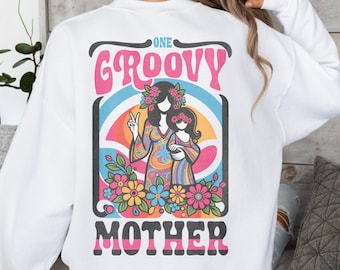 Retro Groovy Mom PNG Mother's Day Sublimation Design, Vintage Floral Mama Png Digital Design, Trendy Mama Shirt Png