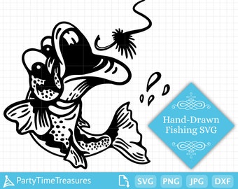 Fiske SVG, roligt abborrfiske för fiskare pappa fars dag clipart, Png, Dxf, Pdf - PT1373