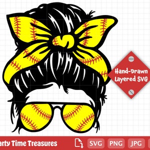 Softball SVG, Softball Clipart for Shirt Crafts, Png, Dxf, Pdf - PT1382