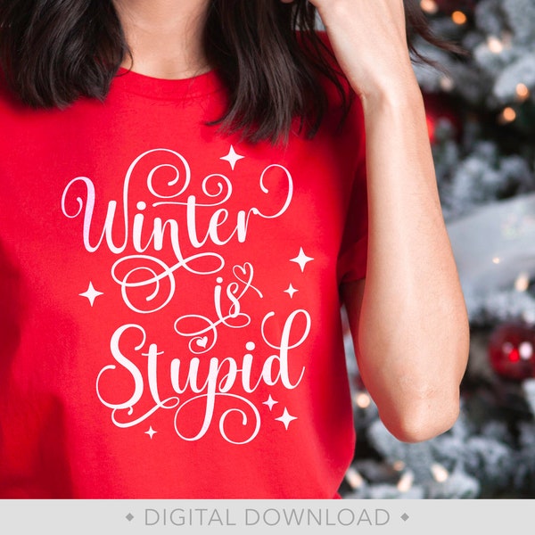 Winter Svg, Christmas Svg, Winter Shirt Svg, Funny Christmas Svg, Winter Sign Svg, Winter is Stupid Svg, Christmas Shirt Svg - PT1438