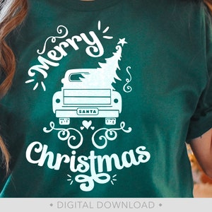 Christmas Truck Svg, Merry Christmas Svg, Truck with Tree Svg, Christmas Shirt Svg, Christmas Sign Svg, Pickup Truck Svg - PT1437