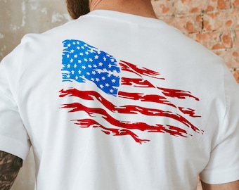 Distressed American Flag Svg, USA Flag Svg, Patriotic Svg, 4th of July Svg, Jpg, Png - PT1223