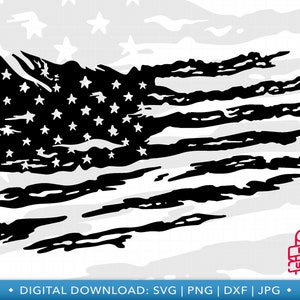 Distressed American Flag SVG Tattered Patriotic Cut (Download Now) - Etsy