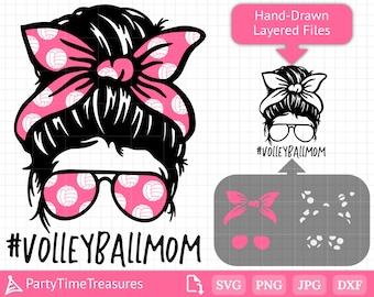 Volleybal Svg, volleybal moeder Clipart voor Shirt Crafts, Png, Dxf, Pdf - PT1338