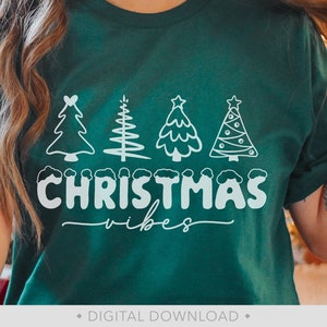 Merry Christmas Svg, Christmas Vibes Svg, Christmas Shirt Svg, Christmas Trees Svg, Christmas Cut File, Christmas Svg - PT1432