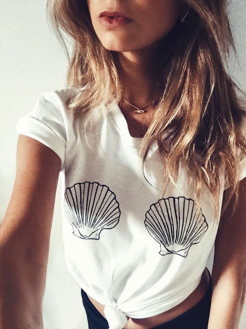 Sea Shell Bra Top, Mermaid Shirt