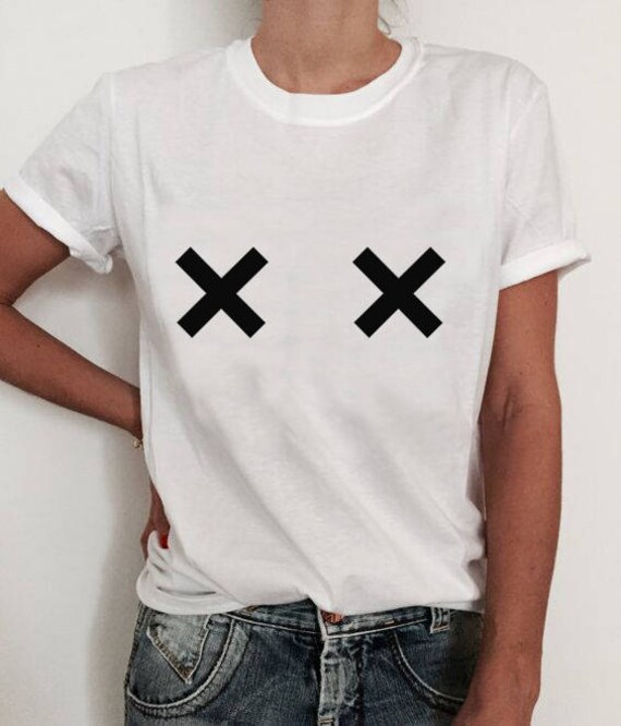 Cross Boobs Shirt borst Tee Boob Tee gratis de tepel Shirt Gratis tepel trui | Etsy