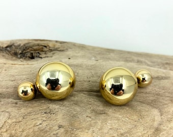 Double Ball Earrings, Double Sided Earring, Double Ball Earrings, Double Ball Studs, Tribal Earrings, Double Pearl Earrings