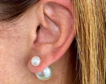 Pendientes de doble perla artificial: joyería nupcial