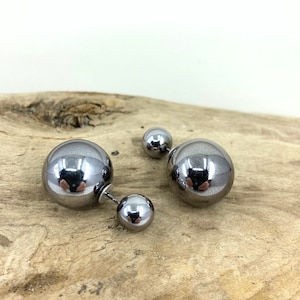 Double Ball Earrings, Double Sided Earring, Double Ball Earrings, Double Ball Studs, Tribal Earrings, Double Pearl Earrings