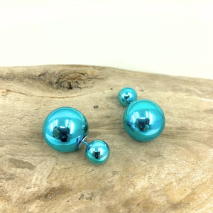 Double Ball Earrings, Double Sided Earring, Double Ball Earrings, Double Ball Studs, Tribal Earrings, Double Pearl Earrings