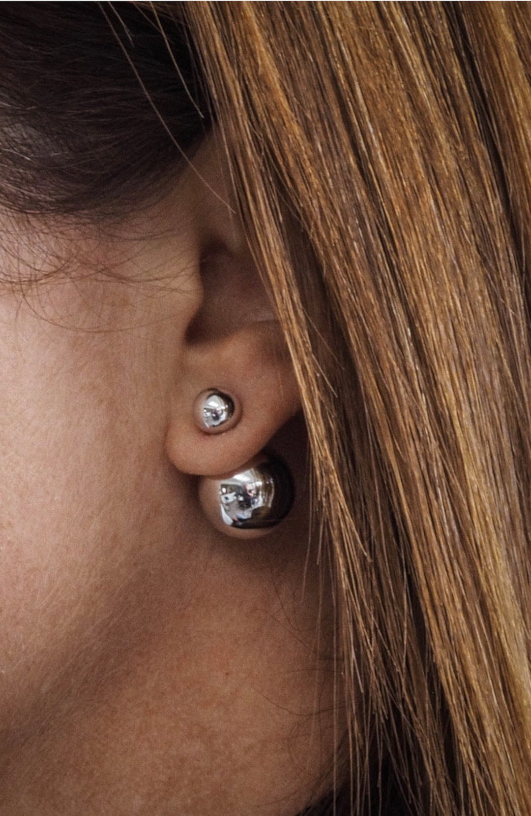 【VINTAGE HOLLYWOOD】Ball Double Ring Earrings ピアス VINTAGE HOLLYWOOD】Ball Double Ring Earrings ピアス (VINTAGE