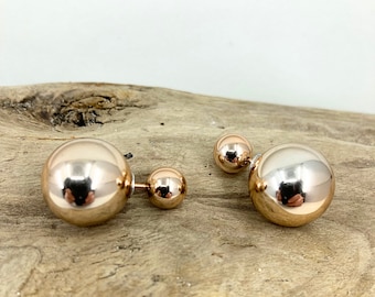 Double Ball Earrings, Double Sided Earring, Double Ball Earrings, Double Ball Studs, Tribal Earrings, Double Pearl Earrings