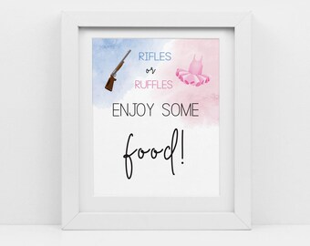 EDITABLE Rifles or Ruffles Gender Reveal, Shooting Gender Reveal, Blue ...