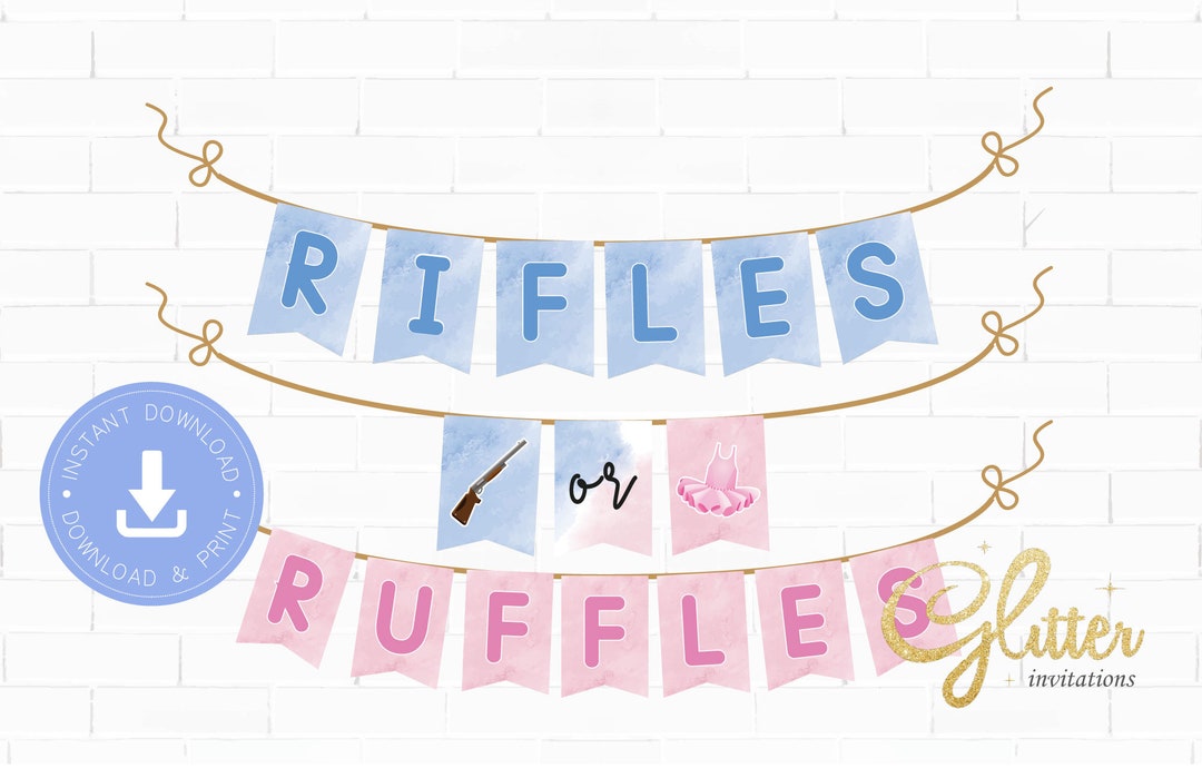 Rifles or Ruffles Gender Reveal, Shooting Gender Reveal, Decorations ...