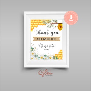 Juegos de baby shower de abejas, Por favor, toma uno, baby shower de niña, PDF imprimible, Descarga instantánea, tema de girasol, ducha de revelación de género, CY064