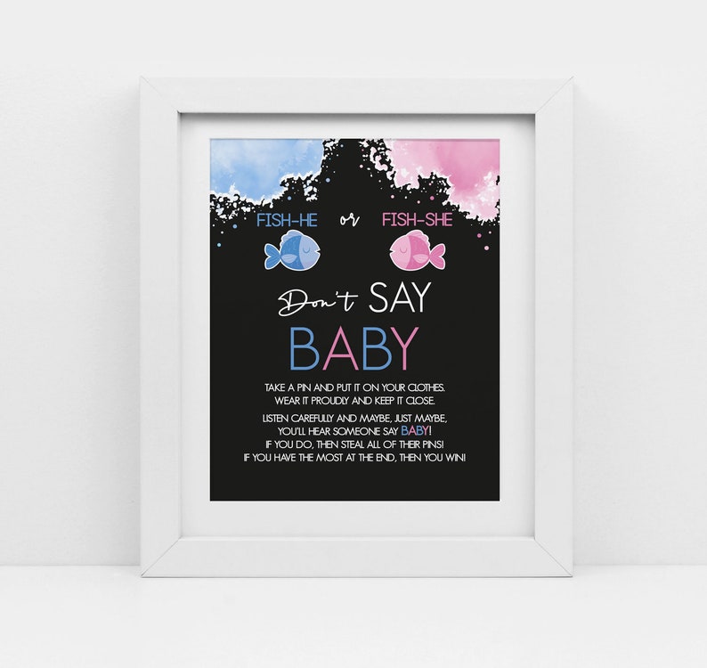 Fishing Theme Gender Reveal Fish He or Fish She Gender Etsy