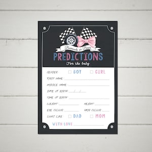Burnouts ou noeuds, carte de prédictions de bébé, jeu à téléchargement immédiat, baby shower de sexe, sexe de garçon ou de fille, fond de tableau, cy082