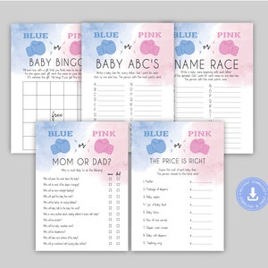 Boxing Gender Reveal, baby bingo, mom vs dad, baby abc, the price is right, baby race, boy or girl baby shower, Boxing Gloves Theme, CY118