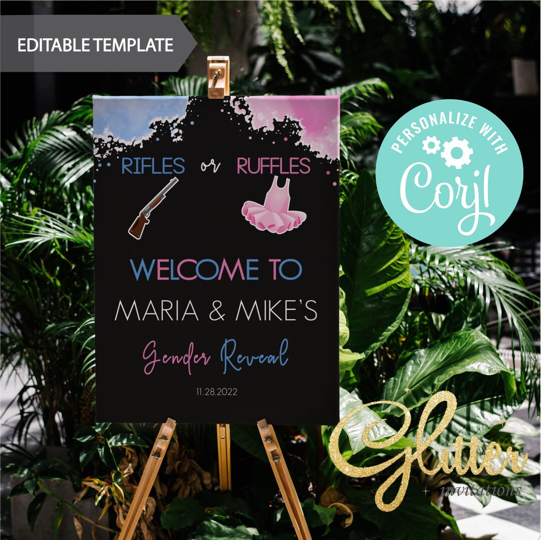 EDITABLE Rifles or Ruffles Gender Reveal Shooting Gender - Etsy
