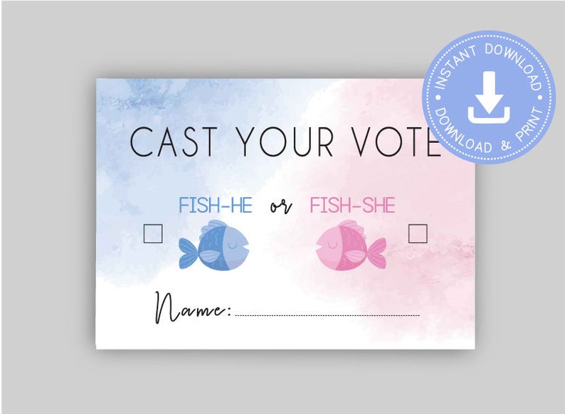 Fishing Theme Gender Reveal Fish He or Fish She Gender Etsy