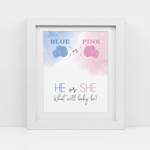 Boxing Gender Reveal, Sonogram Photo Sign, boy or girl gender, Ultrasound Sign,printable pdf, Boxing Gloves Theme, CY118