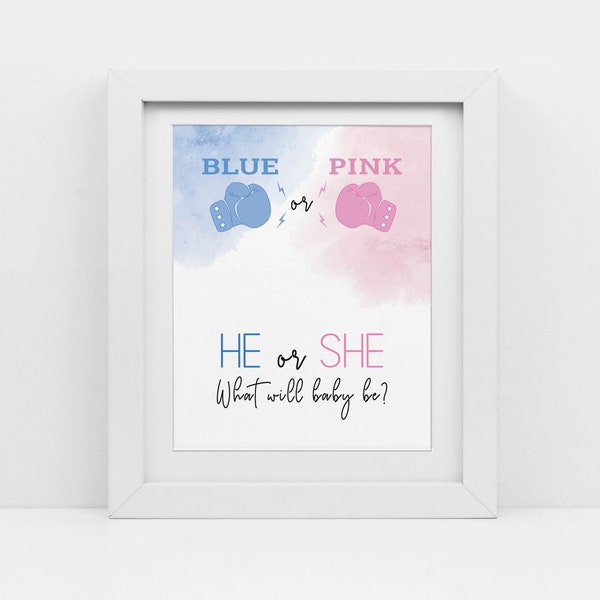 Boxing Gender Reveal Invitation Etsy