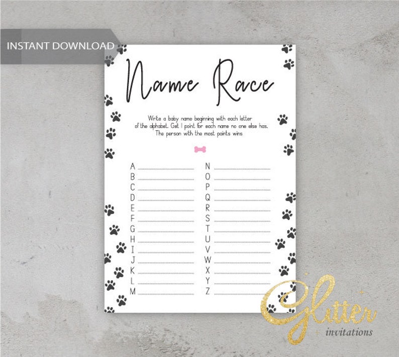 Puppy Girl Baby Shower Games Pink Dog Package Baby Shower Etsy