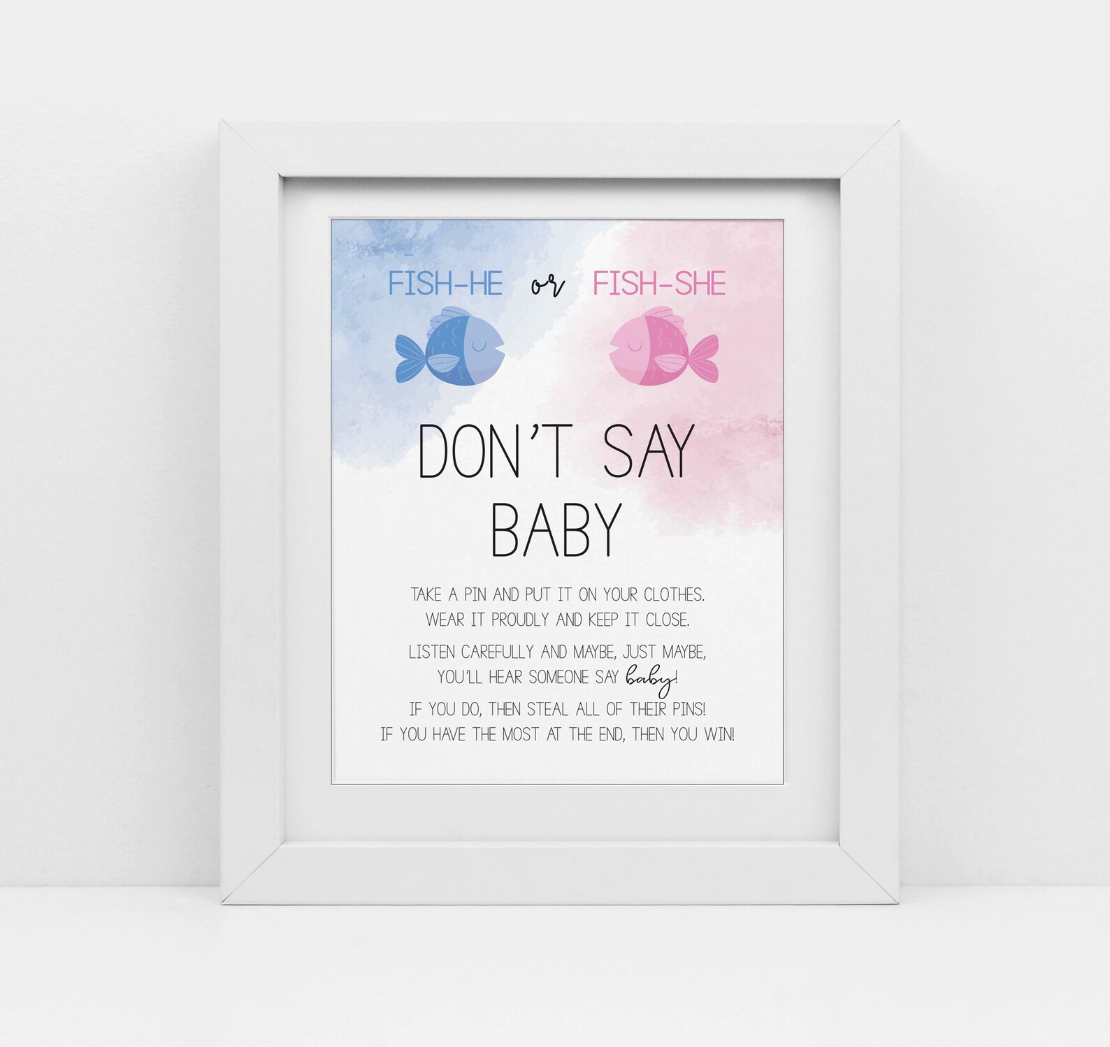 Fishing Theme Gender Reveal Fish He or Fish She Gender Etsy