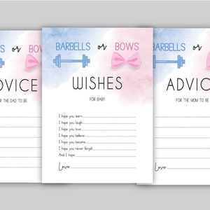 Barras o Lazos Gender Reveal, azul y rosa, consejos para futura mamá, consejos para papá, deseos para bebé, baby shower niño o niña, CY124