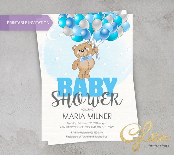 baby bear baby shower invitations