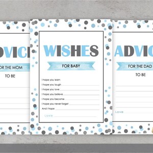 Boy Baby Shower Blue Baby Shower Advice For Mom To Be Etsy