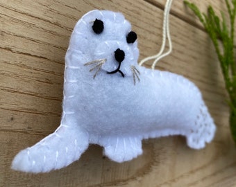 Seal Christmas Ornament White Felt Harp Seal 5 Handmade Soft - Etsy Ireland Seal Christmas Ornament White Felt Harp Seal 5 Handmade Soft - Etsy Ireland