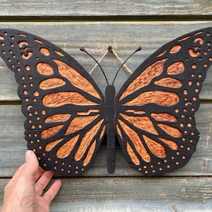 Monarch Butterfly 13 inch Reclaimed Wood Wall Art