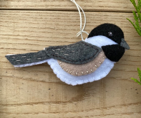Chickadee Wool Felt Ornament Kit