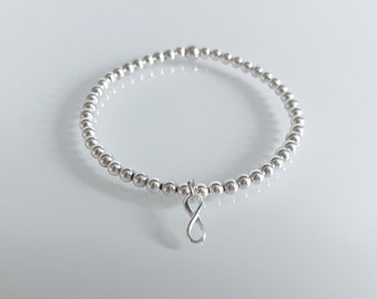 925 Sterling Silver Stretch Bracelet with Infinity Charm