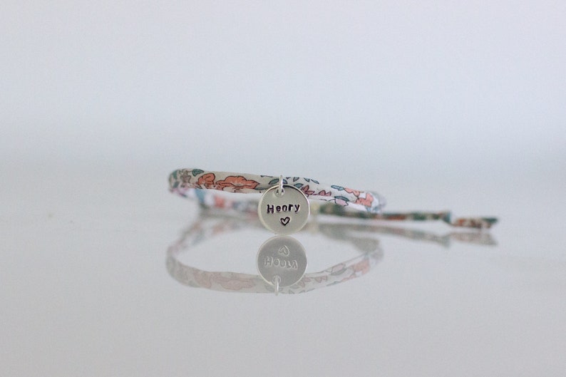 Charm Bracelet Personalised Liberty of London Fabric Silver Plated image 5