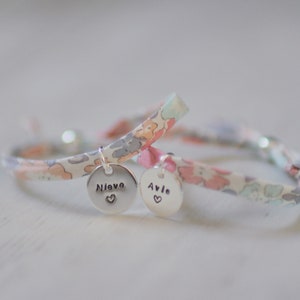 Charm Bracelet Personalised Liberty of London Fabric Silver Plated image 2