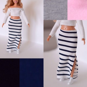 Doll clothes / curvy doll clothes / 12 inch doll clothes / doll top   / doll clothing   / made to move / curvy doll skirt